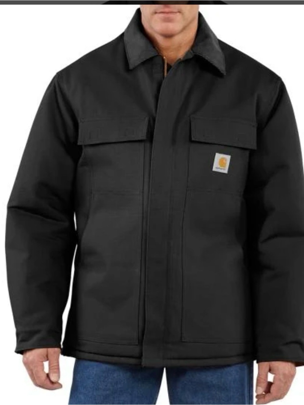 Carhartt Black Men's Heavy-Duty Canvas Work Jacket